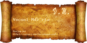 Vecsei Márta névjegykártya