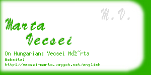 marta vecsei business card